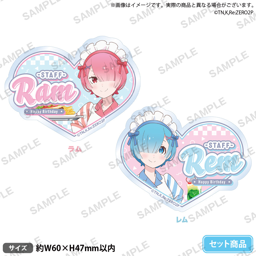 Re:ZERO -Starting Life in Another World- "Ram and Rem Birthday 2023" Name Tag Badge Set