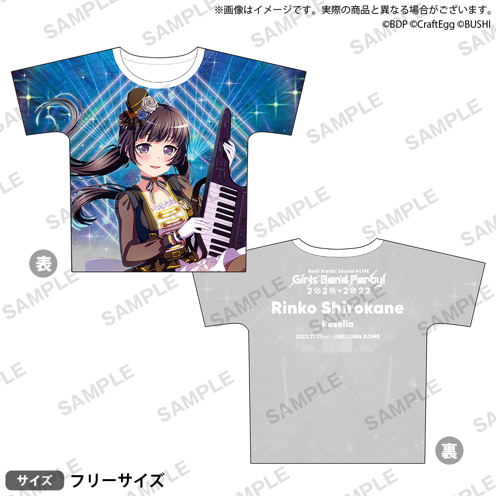 BanG Dream! Special☆LIVE Girls Band Party! 2020→2022 Full Color T-Shirt ver. Roselia